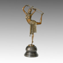 Танцовщица Бронзовая скульптура Водевиль Резьба Латунная статуя TPE-314